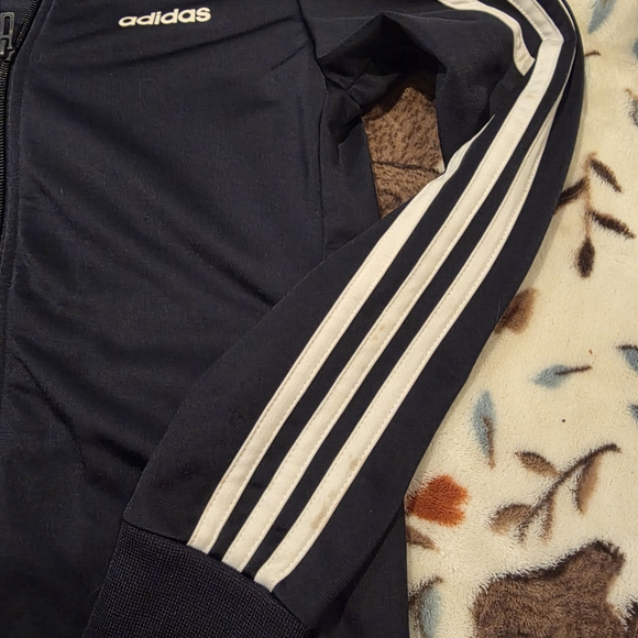 Adidas Navy Track Jacket with White Stripes - Picture 5 of 7